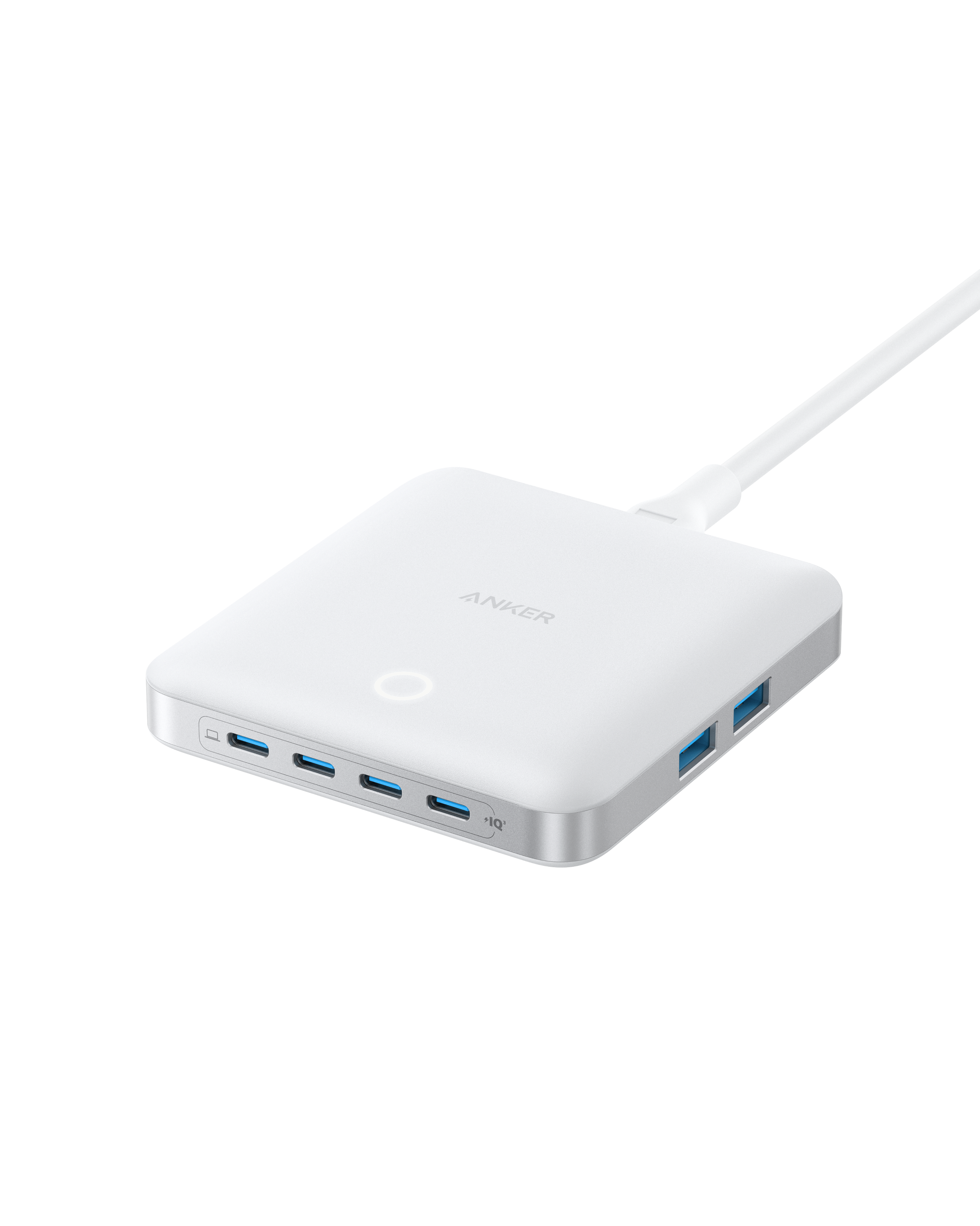 Le chargeur universel Anker Nano 130 W de couleur blanche
