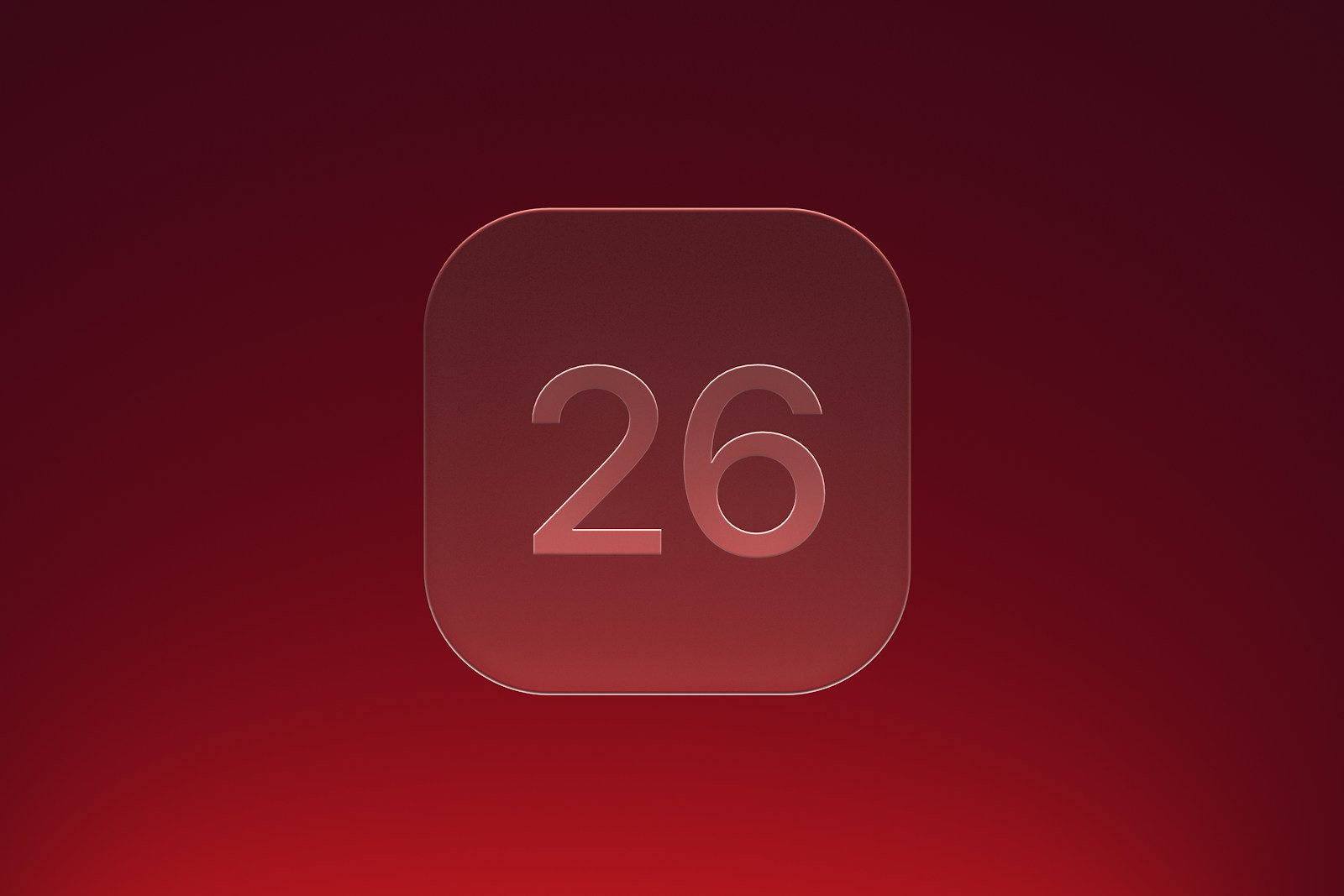 Chiffre 26 sur fond rouge